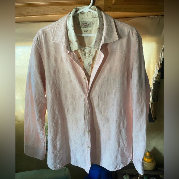 Tommy Bahama Pale Pink Floral Button Up |  Island Modern Fit | Cotton & Linen - Picture 3 of 4